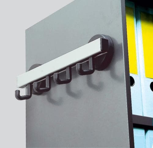 van Esch Magnetische Garderobe, mit 4 Mantelhaken, alu/RAL9005 Tiefschwarz