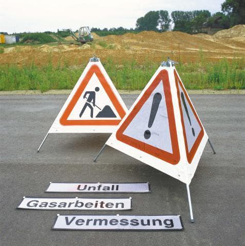 Moravia Zusatztext für Warnsignal, "Kanalarbeiten"
