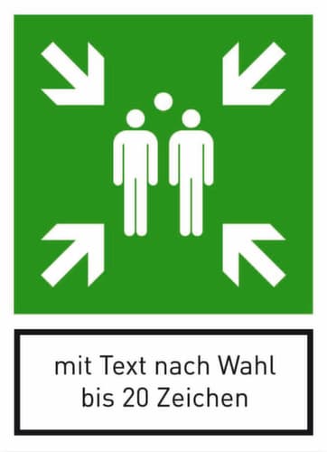 Fluchtwegschild Sammelstelle, Wandschild, reflektierend