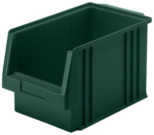 Stapelbarer Sichtlagerkasten rollenbahngeeignet, grün, Tiefe 330 mm, Polypropylen