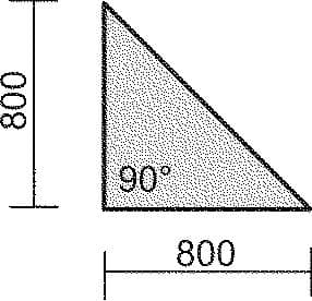 Gera Eckiges Verkettungselement Milano 90°, Breite x Tiefe 800 x 800 mm, Platte Ahorn