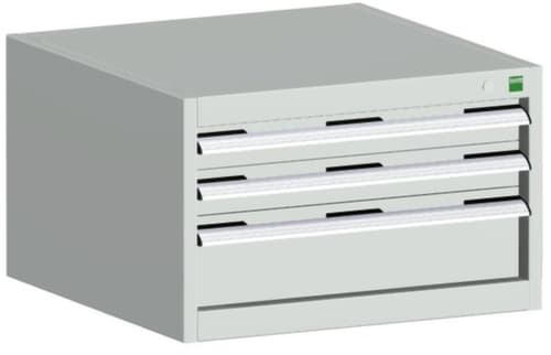 bott Schubladenschrank cubio mit Grundfläche 650x650 mm, 3 Schublade(n), RAL7035 Lichtgrau/RAL7035 Lichtgrau