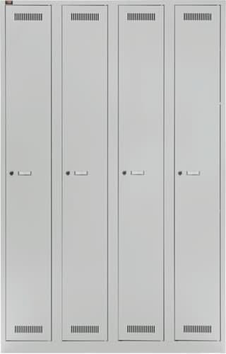 Bisley Garderobenschrank Light lichtgrau mit 4 Abteilen