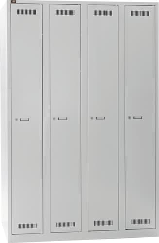 Bisley Garderobenschrank Light lichtgrau mit 4 Abteilen
