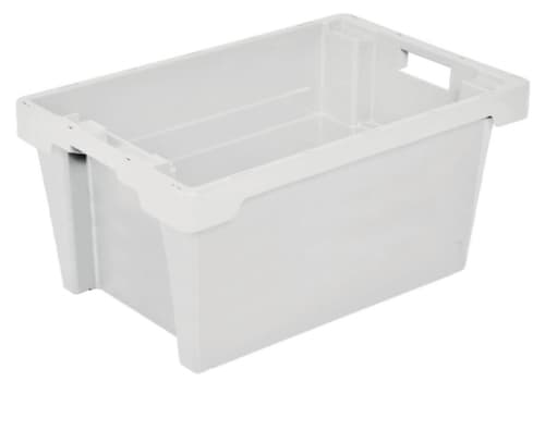 Euronorm-Drehstapelbehälter, naturweiss, Inhalt 50 l