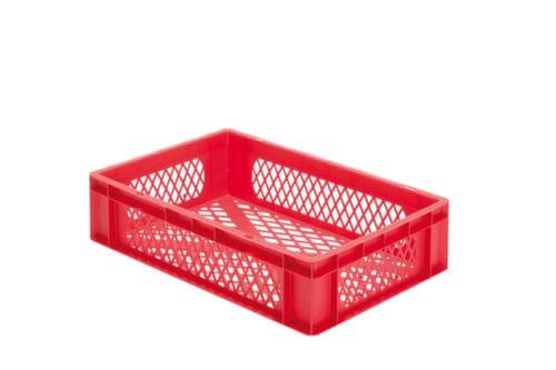 Lakape Euronorm-Stapelbehälter Favorit Wände + Boden durchbrochen, rot, Inhalt 26 l