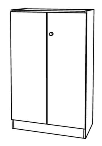 Flügeltürenschrank Sina, 3 Ordnerhöhen, weiß/Nussbaum