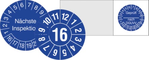 Prüfplakette mit Jahresfarbe