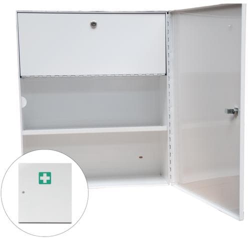 actiomedic Erste-Hilfe-Schrank aus Stahl, leer / für Füllung nach DIN 13169