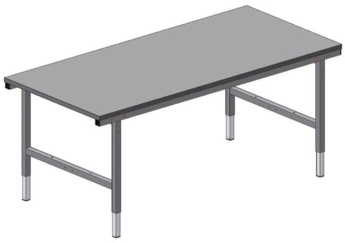 Rocholz Höhenverstellbarer Packtisch, Breite x Tiefe 2000 x 920 mm