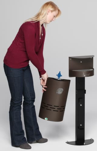 VAR Kombiascher H 98 mit Schutzdach, deep-brown