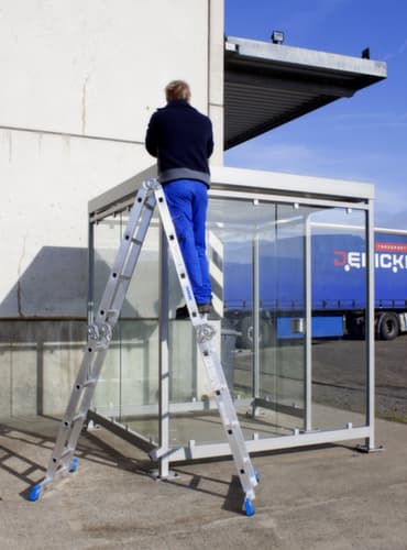 Krause vierteilige Mehrzweck-Klappleiter STABILO® Professional, 4 x 4 profilierte Sprossen