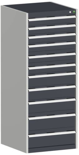 bott Schubladenschrank cubio mit Grundfläche 650x650 mm, 11 Schublade(n), RAL7035 Lichtgrau/RAL7016 Anthrazitgrau