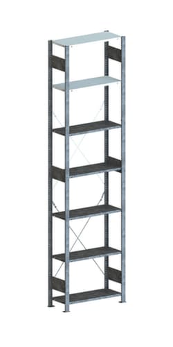 META System-Steckregal CLIP, Höhe x Breite x Tiefe 3000 x 806 x 336 mm, 7 Böden