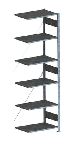 META System-Steckregal CLIP Anbaufeld, Höhe x Breite x Tiefe 2500 x 756 x 536 mm, 6 Böden
