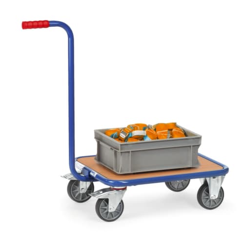 fetra Griffroller mit Holzladefläche, Traglast 250 kg, 2 Lenk- und 2 Bockrollen