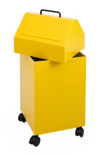 stumpf Feuerhemmender Wertstoffbehälter, 45 l, RAL1003 Signalgelb, Deckel RAL1003 Signalgelb