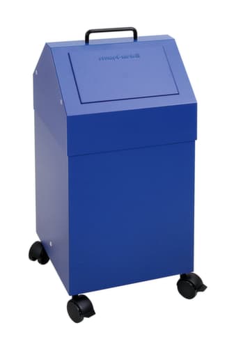 stumpf Feuerhemmender Wertstoffbehälter, 45 l, RAL5010 Enzianblau, Deckel RAL5010 Enzianblau