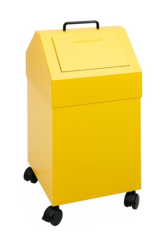 stumpf Feuerhemmender Wertstoffbehälter, 45 l, RAL1003 Signalgelb, Deckel RAL1003 Signalgelb
