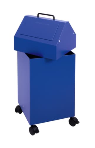 stumpf Feuerhemmender Wertstoffbehälter, 45 l, RAL5010 Enzianblau, Deckel RAL5010 Enzianblau