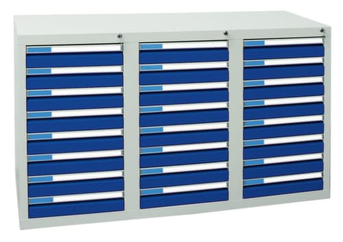 stumpf Schubladenschrank ES 510, 24 Schublade(n), RAL7035 Lichtgrau/RAL5010 Enzianblau