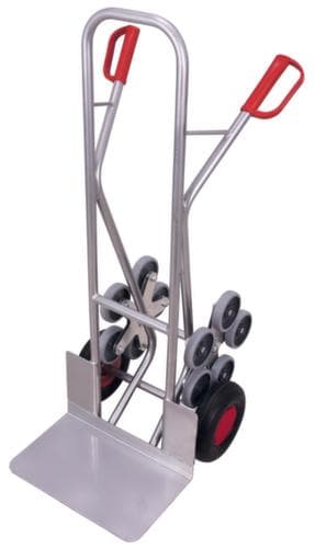 VARIOfit 5-Stern-Treppenkarre aus Aluminium, Traglast 200 kg, Schaufelbreite 480 mm, Luft-Bereifung