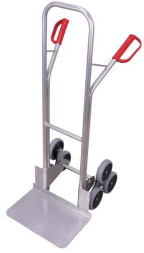 VARIOfit 3-Stern-Treppenkarre aus Aluminium, Traglast 200 kg, Schaufelbreite 480 mm, Vollgummi-Bereifung