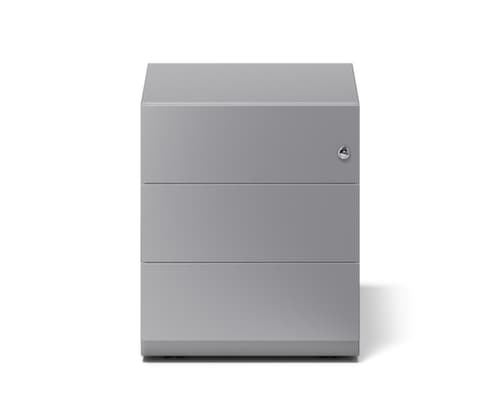 Bisley Rollcontainer Note, 3 Schublade(n), silber/silber