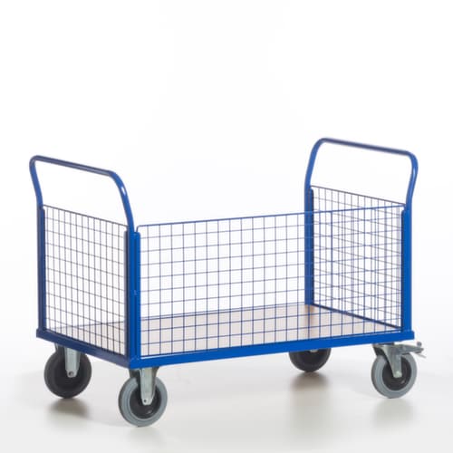 Rollcart Gitter-Dreiwandwagen, Traglast 500 kg, Ladefläche 1200 x 780 mm