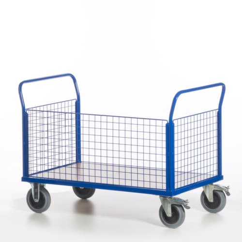 Rollcart Gitter-Dreiwandwagen, Traglast 500 kg, Ladefläche 1200 x 780 mm