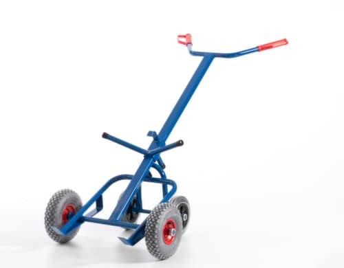 Rollcart Fasskarre mit Stützrädern, Traglast 250 kg, Luft-Bereifung
