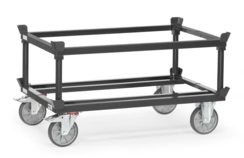 fetra Aufsatzrahmen GREY EDITION für Paletten-Fahrgestell, Ladefläche 1210 x 810 mm, Höhe 370 mm