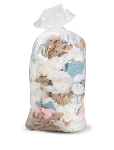 Reißfester Müllsack mit Verschlussband, 60 l, transparent