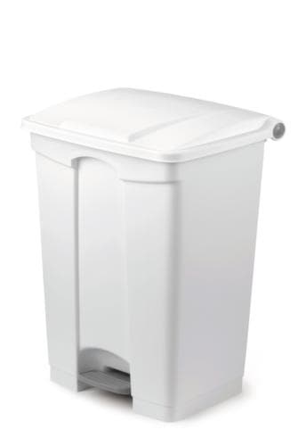 Tretabfalleimer gemäß HACCP, 45 l, weiß, Deckel weiß