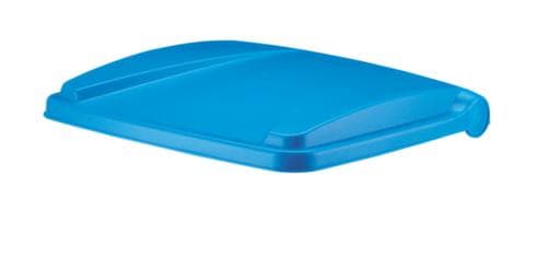 Tretabfalleimer gemäß HACCP, 90 l, weiß, Deckel blau