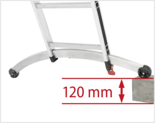 Hymer Mehrzweckleiter mit Smart-Base®-Traverse, 3 x 12 rutschsicher profilierte Sprossen