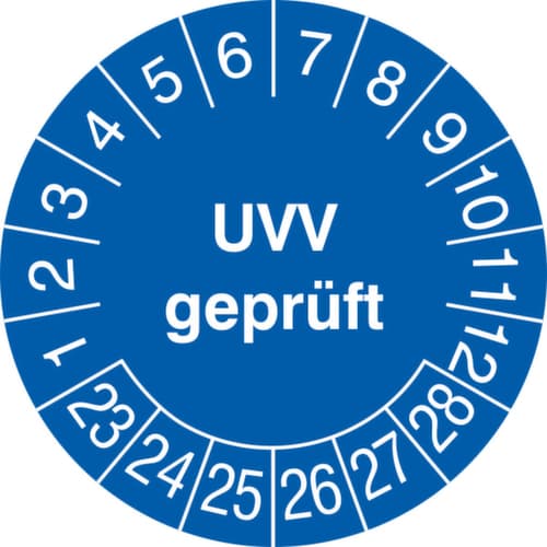 Prüfplakette mit Jahresfarbe
