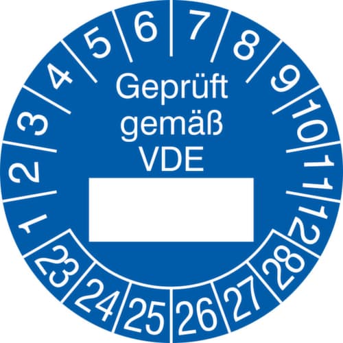 Prüfplakette mit Jahresfarbe