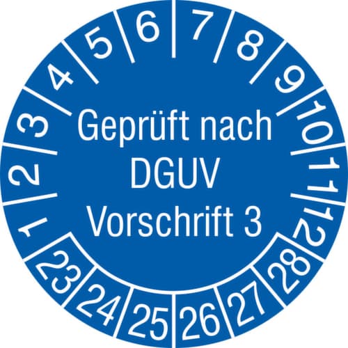 Prüfplakette mit Jahresfarbe