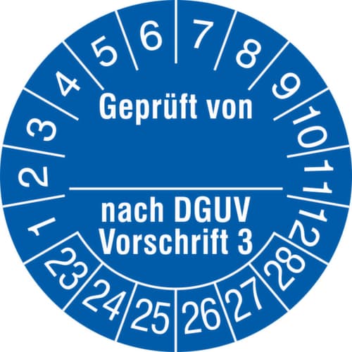 Prüfplakette mit Jahresfarbe