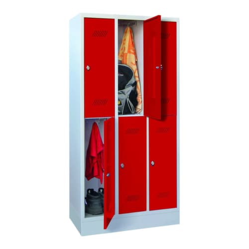 PAVOY Doppelstöckiger Garderobenschrank Basis mit 3x2 Abteilen, Abteilbreite 300 mm
