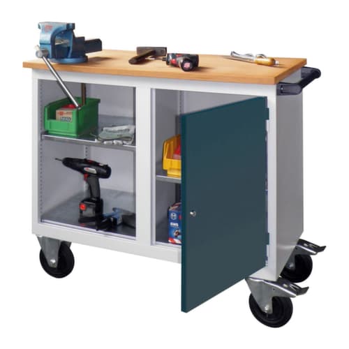 PAVOY Mobile Werkbank, 1 Schrank, 2 Ablageböden