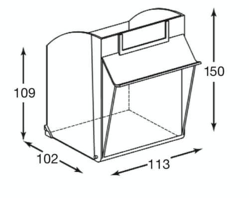 Magazinschrank mit Klappkästen, 80 Kästen, transparent