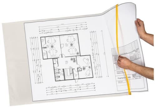 EICHNER Planschutztasche für Baupläne, transparent/gelb, DIN A0