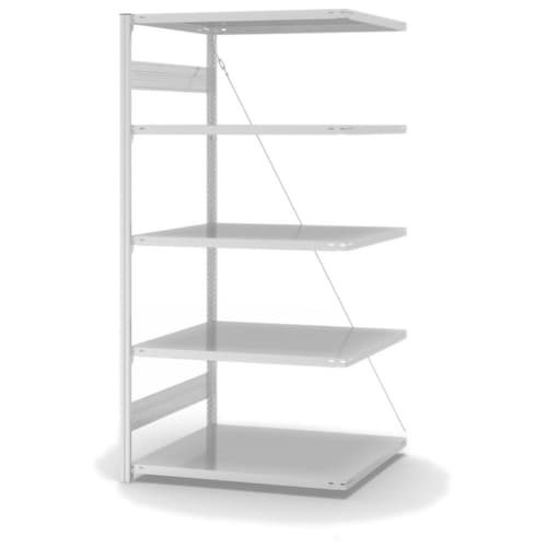 hofe System-Steckregal in Standard Bauart, Höhe x Breite x Tiefe 2000 x 1010 x 835 mm, 5 Böden