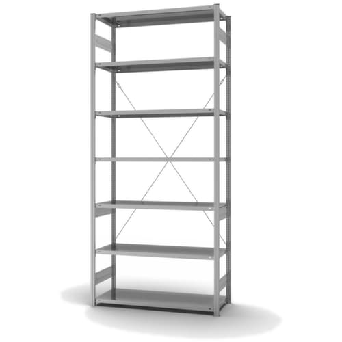 hofe System-Steckregal in Standard Bauart, Höhe x Breite x Tiefe 3000 x 1360 x 535 mm, 7 Böden