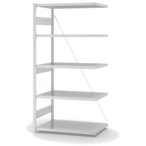 hofe System-Steckregal Anbaufeld, Höhe x Breite x Tiefe 2000 x 1010 x 635 mm, 5 Böden