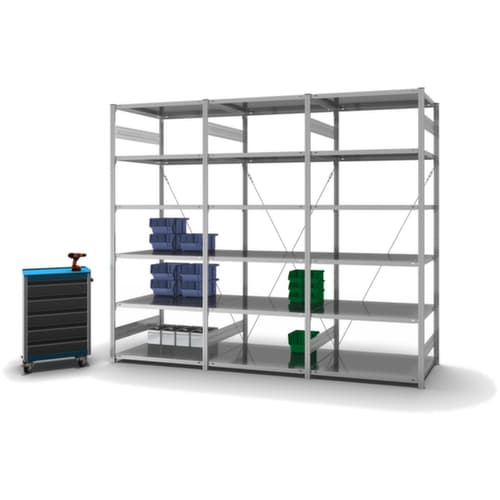 hofe System-Steckregal in Standard Bauart, Höhe x Breite x Tiefe 2500 x 1060 x 835 mm, 6 Böden