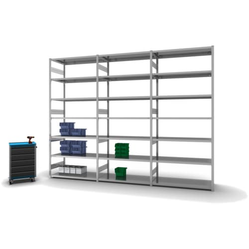 hofe Traversenregal in schwerer Bauart, Höhe x Breite x Tiefe 3000 x 1310 x 635 mm, 7 Böden