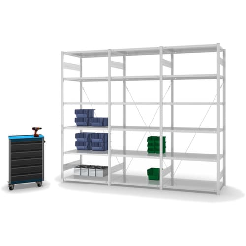 hofe System-Steckregal in Standard Bauart, Höhe x Breite x Tiefe 2000 x 1010 x 835 mm, 5 Böden